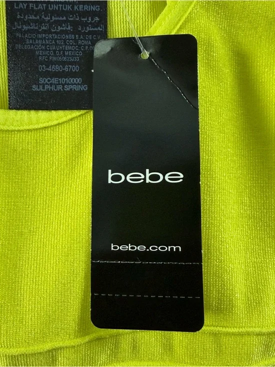 bebe Bright Yellow Ribbed Tank Midi Dress Size PS - Picture 4 of 8